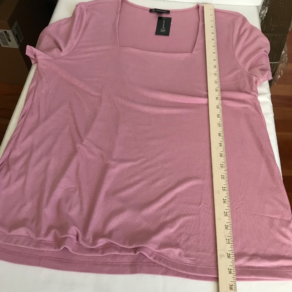 INC INTERNATIONAL CONCEPTS Ribbed Short Sleeve Square Neck Top Plus Size 2X NWT - Picture 13 of 16